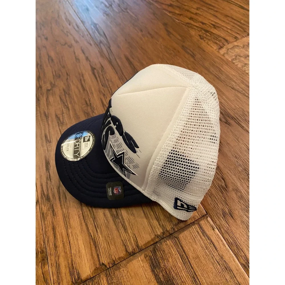 New Era Dallas Cowboys Toddler White Navy 9FORTY A-Frame Trucker Adjustable Hat